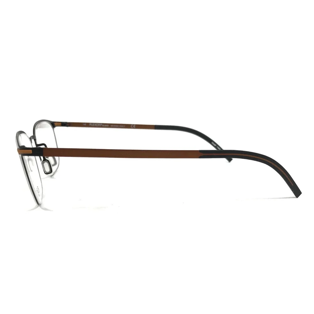 Flexon Eyeglasses Frames B2007 002 Black Copper Brown Rectangle 50-19-145